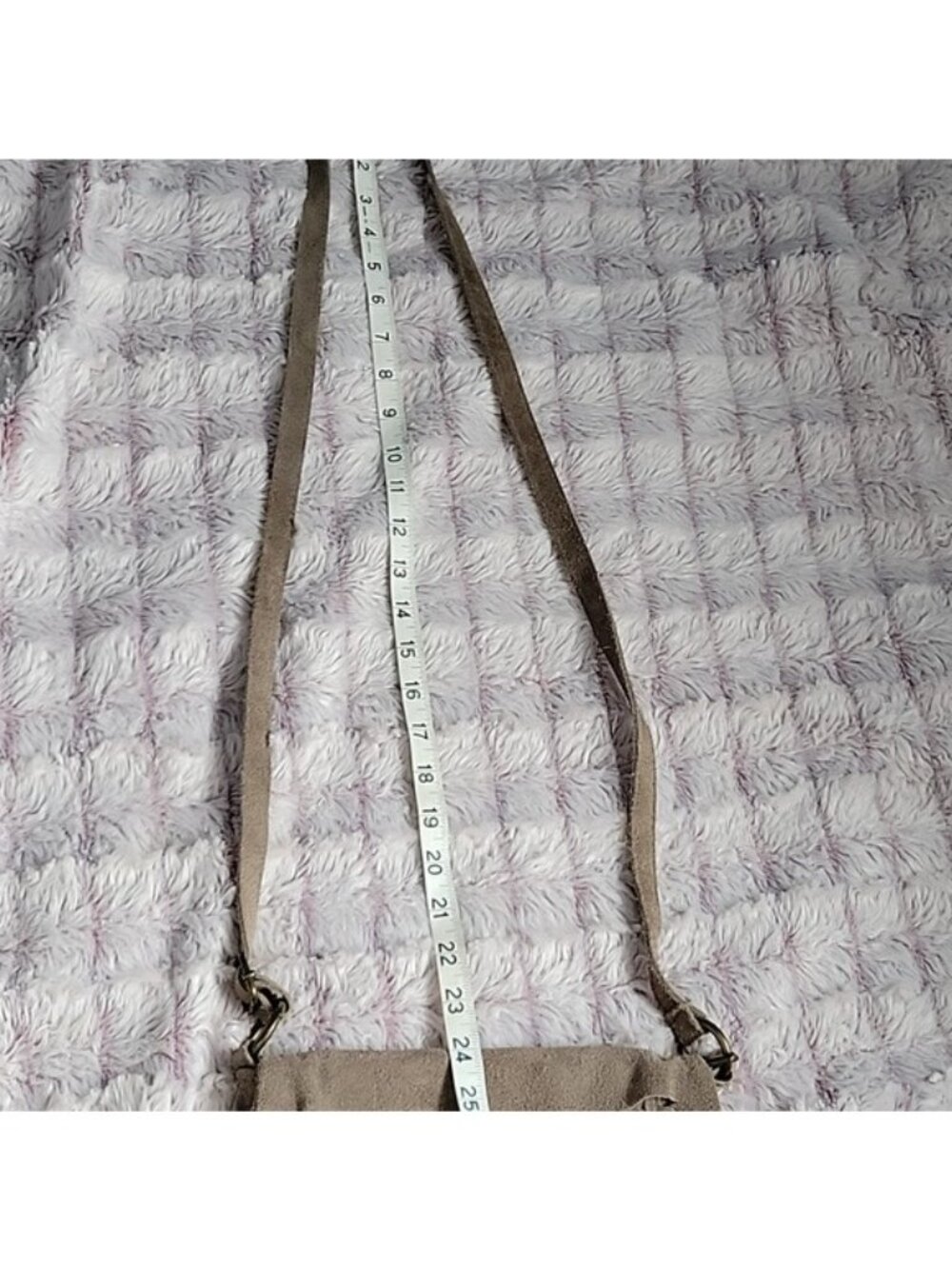 Vimoda Paris Taupe Suede Split Leather Western Fringe Boho Festival CrossbodyBag - Picture 15 of 15